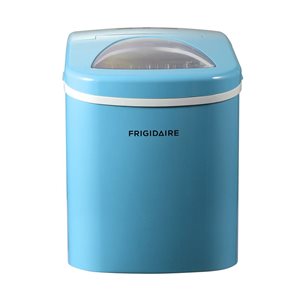 Machine à glaçons compacte de comptoir Frigidaire avec une capacité de production de 26 livres par jour, bleu