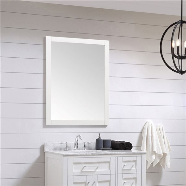 OVE Decors Tahoe 28-in W x 36-in H Framed Wall Mirror - White