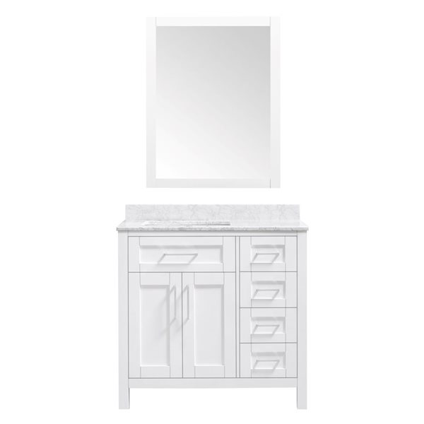 OVE Decors Tahoe 28-in W x 36-in H Framed Wall Mirror - White