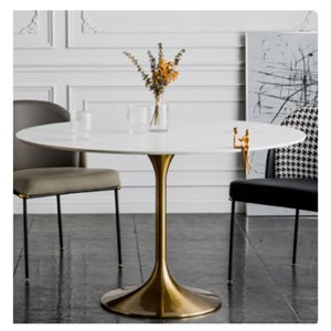 Table Leo par Plata Import faux marbre/laiton 36 po