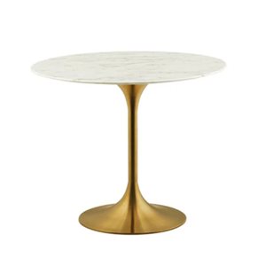 Plata Import Leo 36-in Brass Faux Marble Table