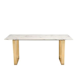 Plata Import Rectangle Faux Marble Dining Table