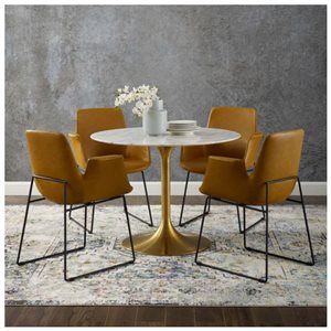 Table Leo par Plata Import faux marbre/laiton 32 po