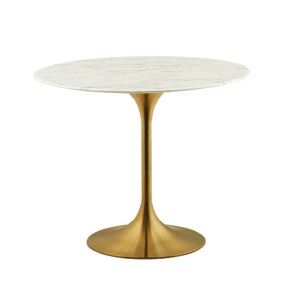 Plata Import Leo 32-in Brass Faux Marble Table