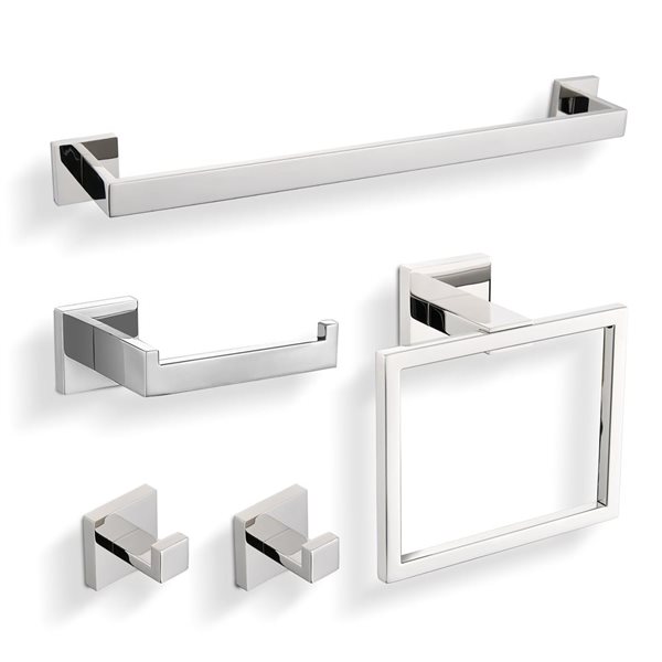 Dornberg 5-Piece Bath Hardware Set - Chrome