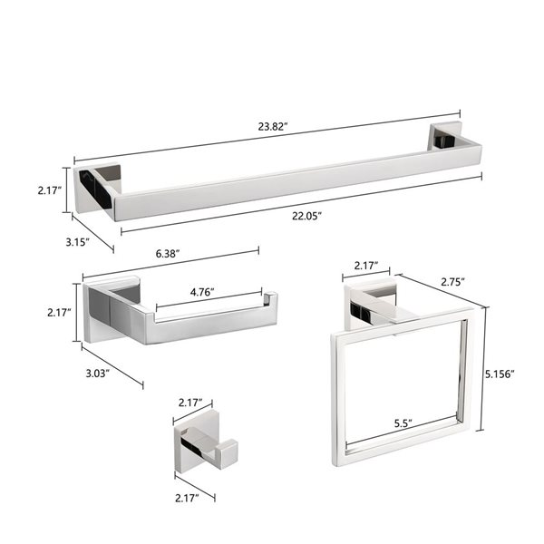 Dornberg 5-Piece Bath Hardware Set - Chrome