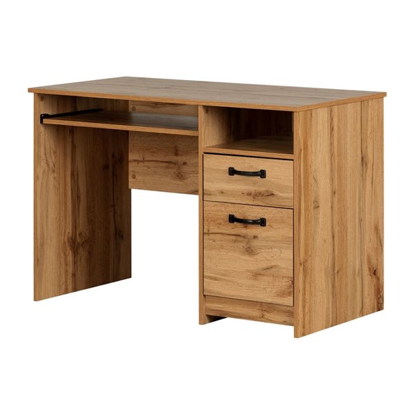 South Shore Tassio Nordik Oak 44.5-in Computer Desk with Keyboard Tray