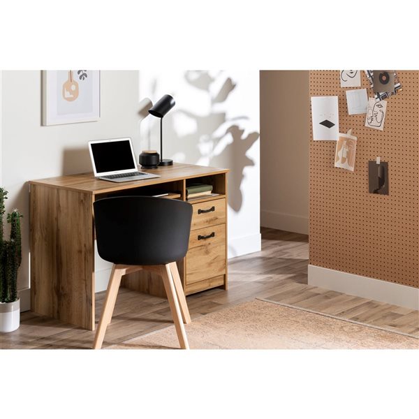 Bureau de travail avec tirette pour clavier Tassio de South Shore Chêne nordique 44.5-po