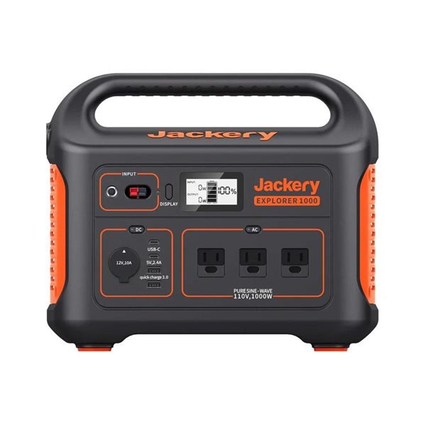 Jackery Explorer 1000 Portable Power Station, 1002Wh Capacity with 3 x 1000W AC Outlets