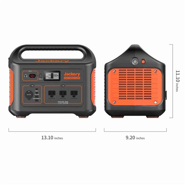 Jackery Explorer 1000 Portable Power Station, 1002Wh Capacity with 3 x 1000W AC Outlets