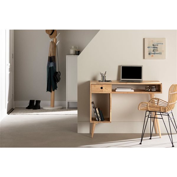 Bureau de travail en bois Kodali de South Shore Bois naturel 39.25-po