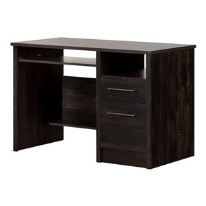 Bureau de travail avec 2 tiroirs Gravity de South Shore Noir antiqué 45.75-po