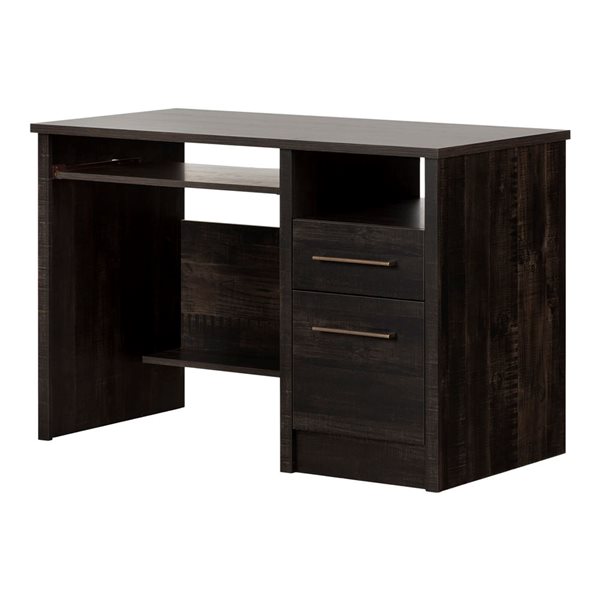 South Shore Gravity Rubbed Black 45.75-in Desk with 2 Drawers