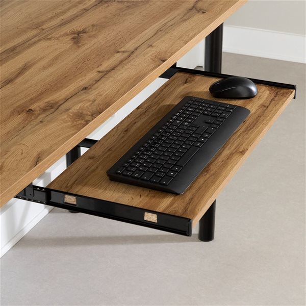 South Shore Ezra Nordik Oak 59.5-in Desk with Keyboard Tray