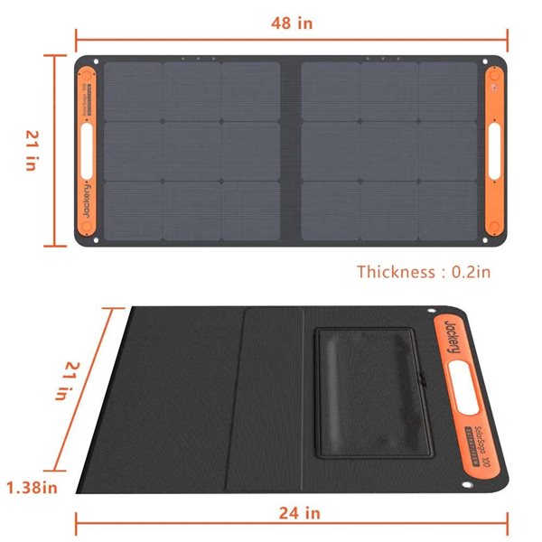 Panneau solaire portatif SolarSaga 100 W de Jackery pour le bloc d'alimentation Explorer 240/300/500/1000/1500