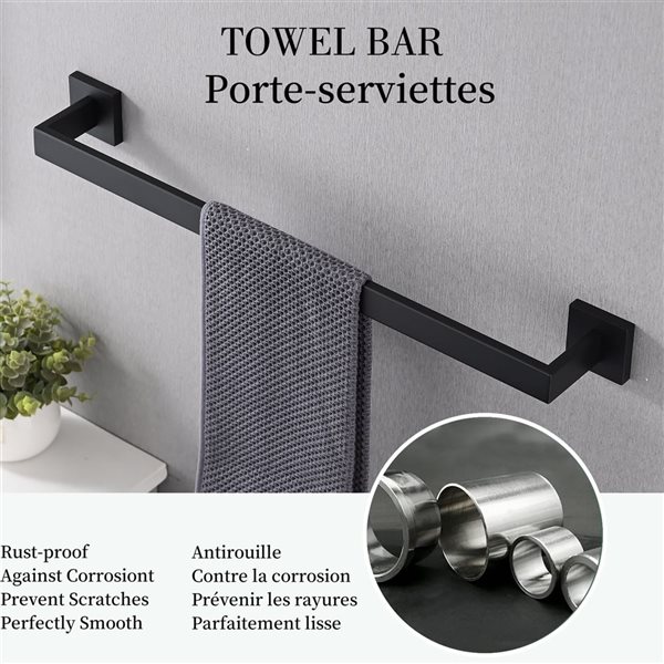 Dornberg 5-Piece Bath Hardware Set - Matte Black