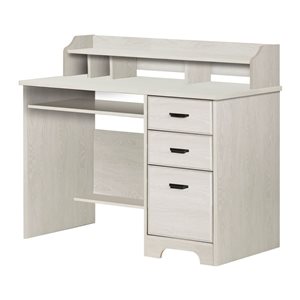 South Shore Versa Winter Oak 44.5-in Computer Office Desk with Hutch