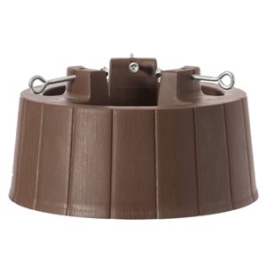 Gardenised Brown Plastic Christmas Tree Stand With Screw Fastener