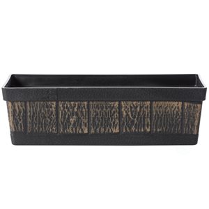 Gardenised Outdoor and Indoor Rectangle Trough Plastic Planter Box, Vegetables or Flower Planting Pot, Brown Small