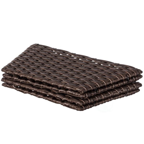 Gardenised Foldable Christmas Tree Skirt Collar Basket, Ring Base Stand Cover, Rattan Plastic, Brown