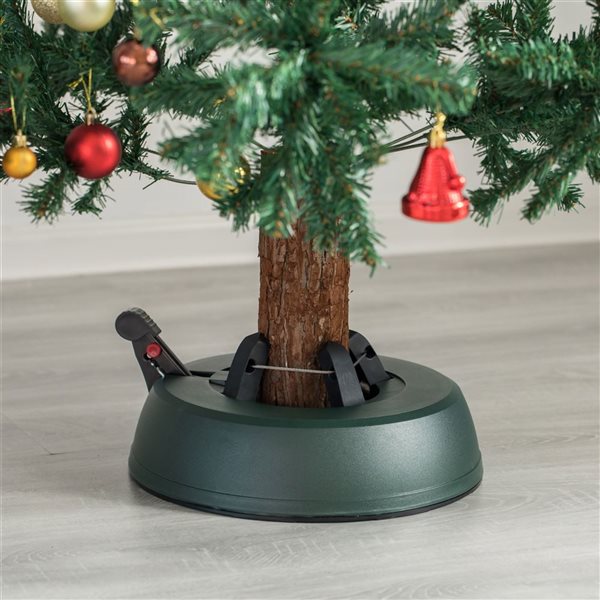 Gardenised Automatic Plastic Green Foot Pedal Christmas Tree Stand