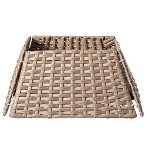 Gardenised Foldable Christmas Tree Skirt Collar Basket, Ring Base Stand Cover, Rattan Plastic, Grey