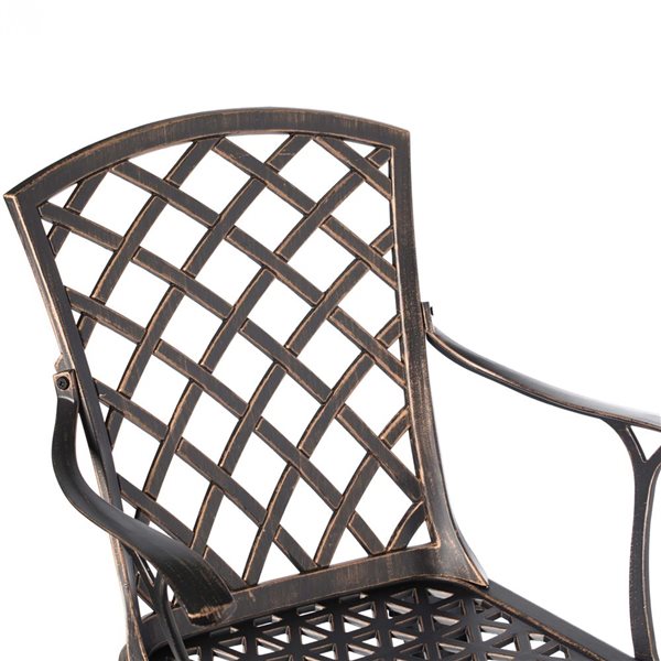 Gardenised Indoor and Outdoor Bronze Dinning Set 2 Chairs Cast Aluminum