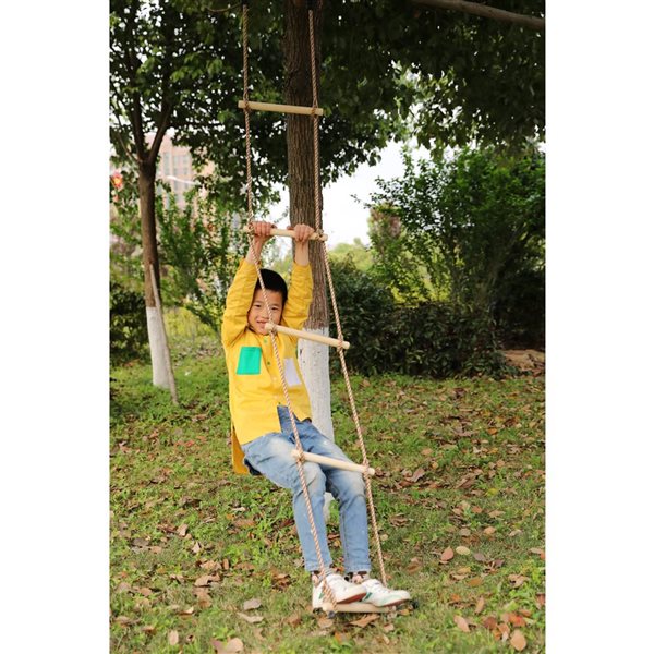 PLAYBERG 5 Step Climbing Wooden Rope Ladder