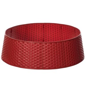 Gardenised Large Rattan Christmas Tree Skirt, Red