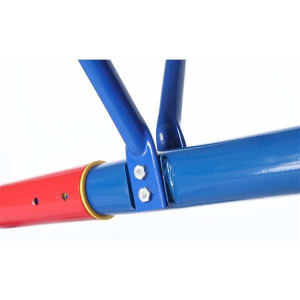 PLAYBERG Outdoor Red and Blue Metal Rotating Seesaw