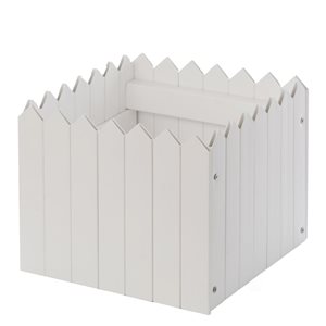 Gardenised Square Traditional Fence Design Vinyl Planter Box