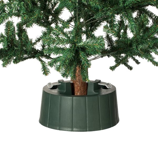 Gardenised Green Plastic Christmas Tree Stand With Screw Fastener