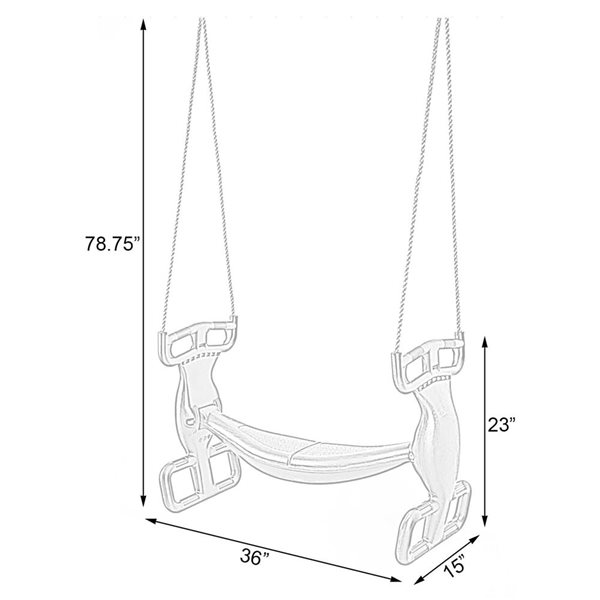 PLAYBERG Outdoor Swingset Plastic Double Glider Playground Patio 2 Person Kids Fun Swing, Green