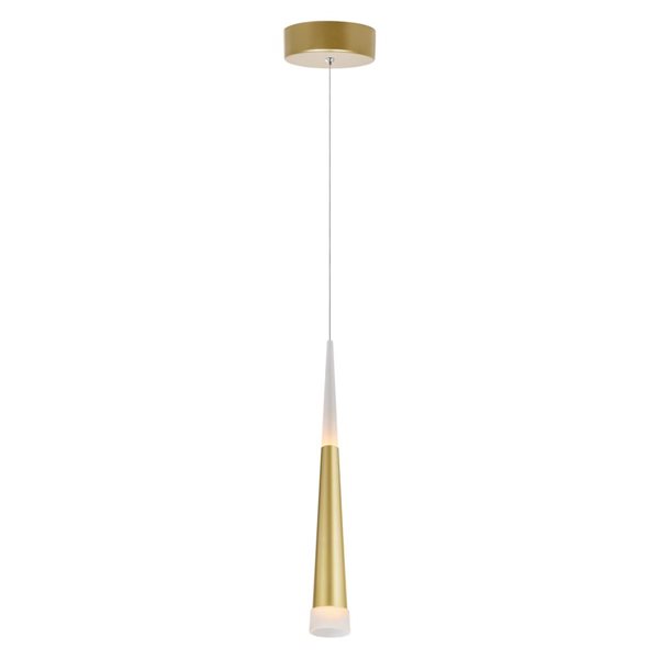 CWI Lighting Andes LED Down Mini Pendant With Satin Gold Finish