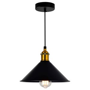 CWI Lighting Brave 1 Light Down Mini Pendant With Black Finish