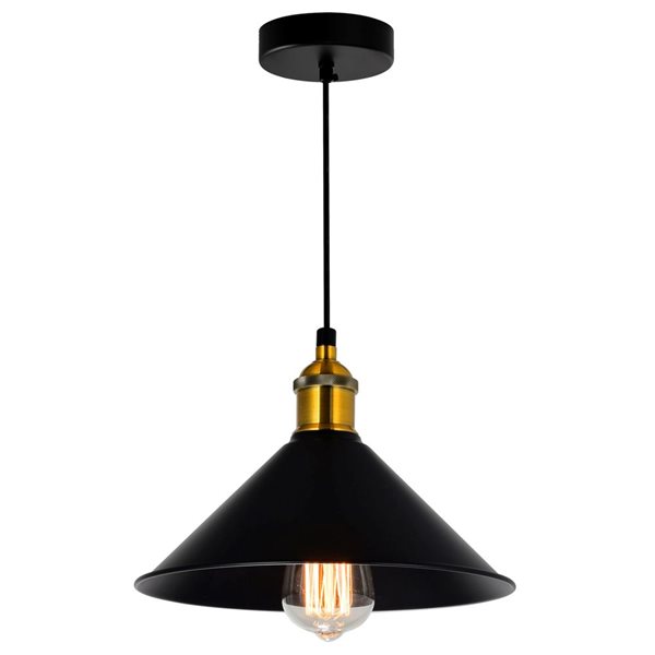 CWI Lighting Brave 1 Light Down Mini Pendant With Black Finish