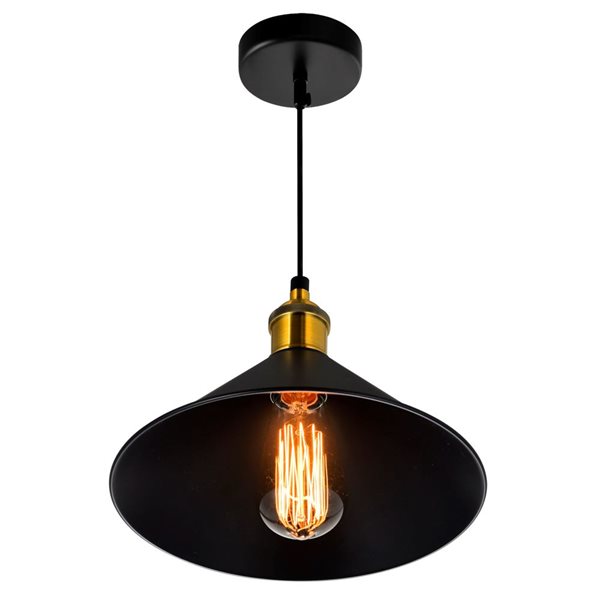 CWI Lighting Brave 1 Light Down Mini Pendant With Black Finish