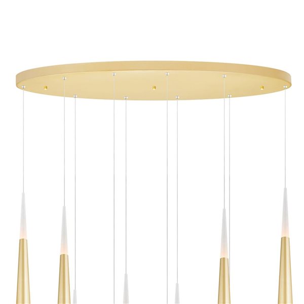 CWI Lighting Andes LED Multi Light Pendant With Satin Gold Finish