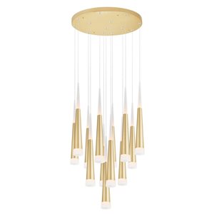 CWI Lighting Andes LED Multi Light Pendant With Satin Gold Finish