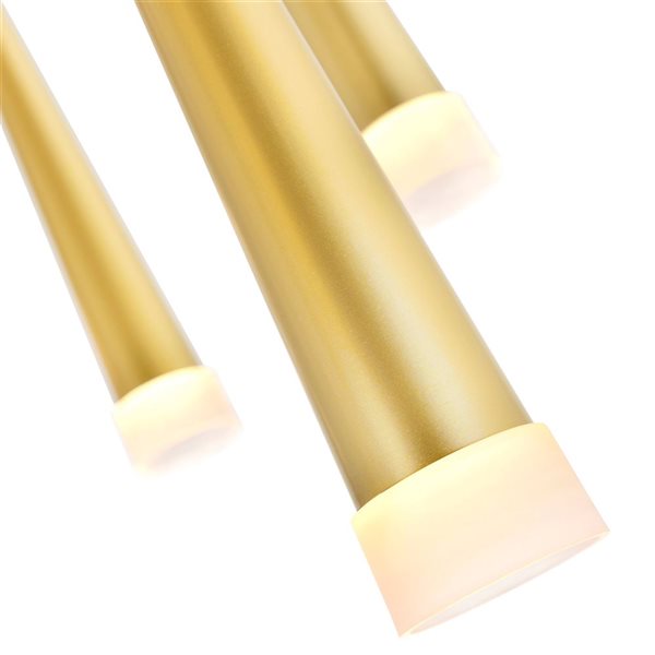 CWI Lighting Andes LED Multi Light Pendant With Satin Gold Finish