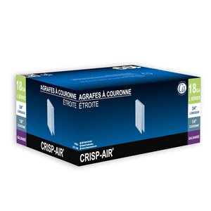 Agrafes à couronne étroite galvanisées série 90/L Crisp-Air ¾ po de long, 5000/boîte