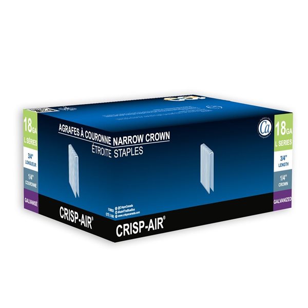 Crisp-Air 90/L Series ¾-in Long Galvanized Narrow Crown Staples - 5000/Box