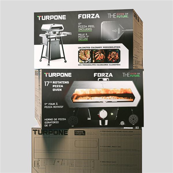 Turpone Forza 17-in Pizza Oven with Peel and Rotating Ceramic