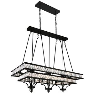 CWI Lighting Shalia 20 Light Island Chandelier With Black Finish