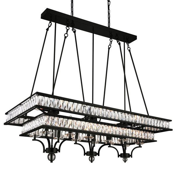 CWI Lighting Shalia 20 Light Island Chandelier With Black Finish