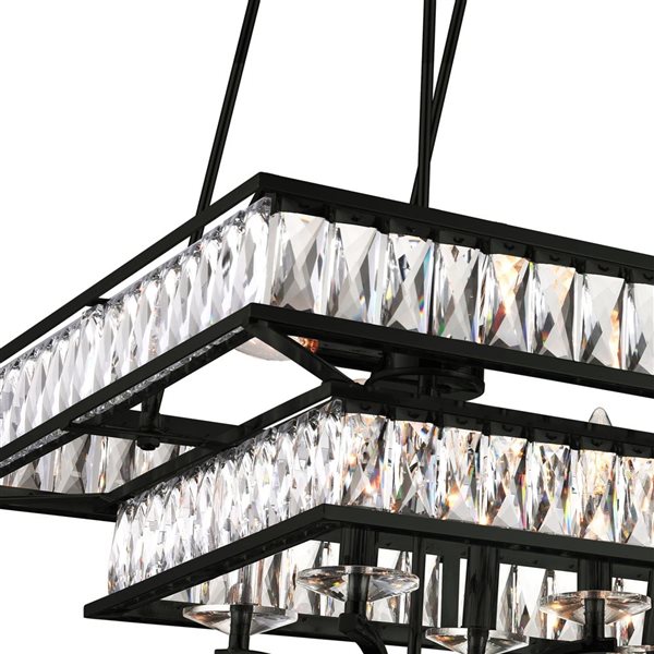 CWI Lighting Shalia 20 Light Island Chandelier With Black Finish