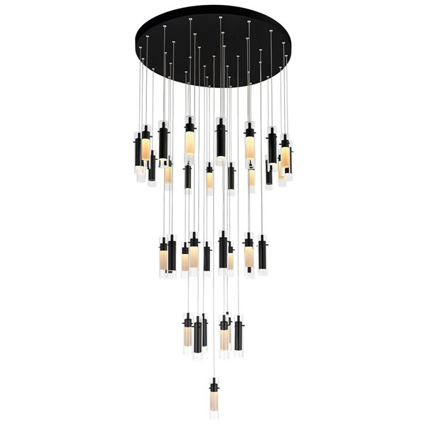 CWI Lighting Olinda LED Integrated Black Chandelier