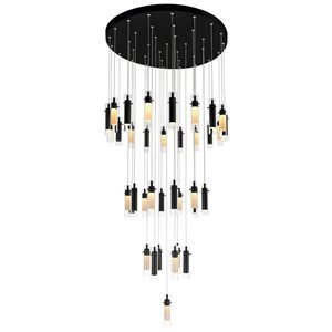 CWI Lighting Olinda LED Integrated Black Chandelier