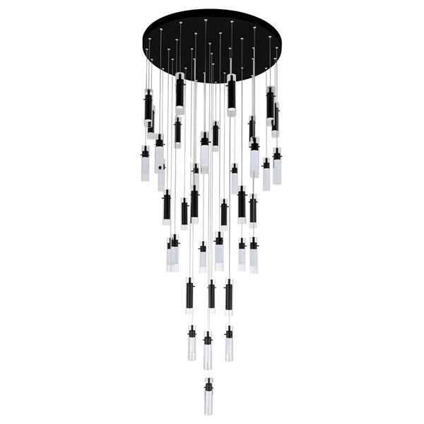 CWI Lighting Olinda LED Integrated Black Chandelier