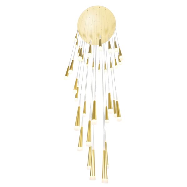 CWI Lighting Andes LED Multi Light Pendant With Satin Gold Finish